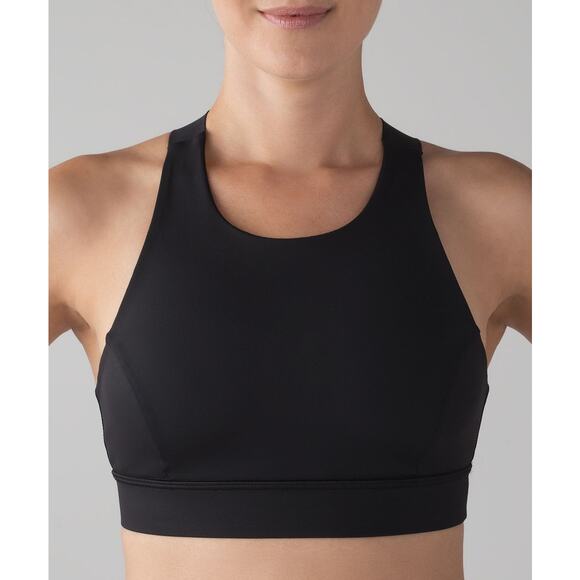 Lululemon Black Fast & Free Racerback Sports Bra (Nulux) Women's M - Picture 1 of 6